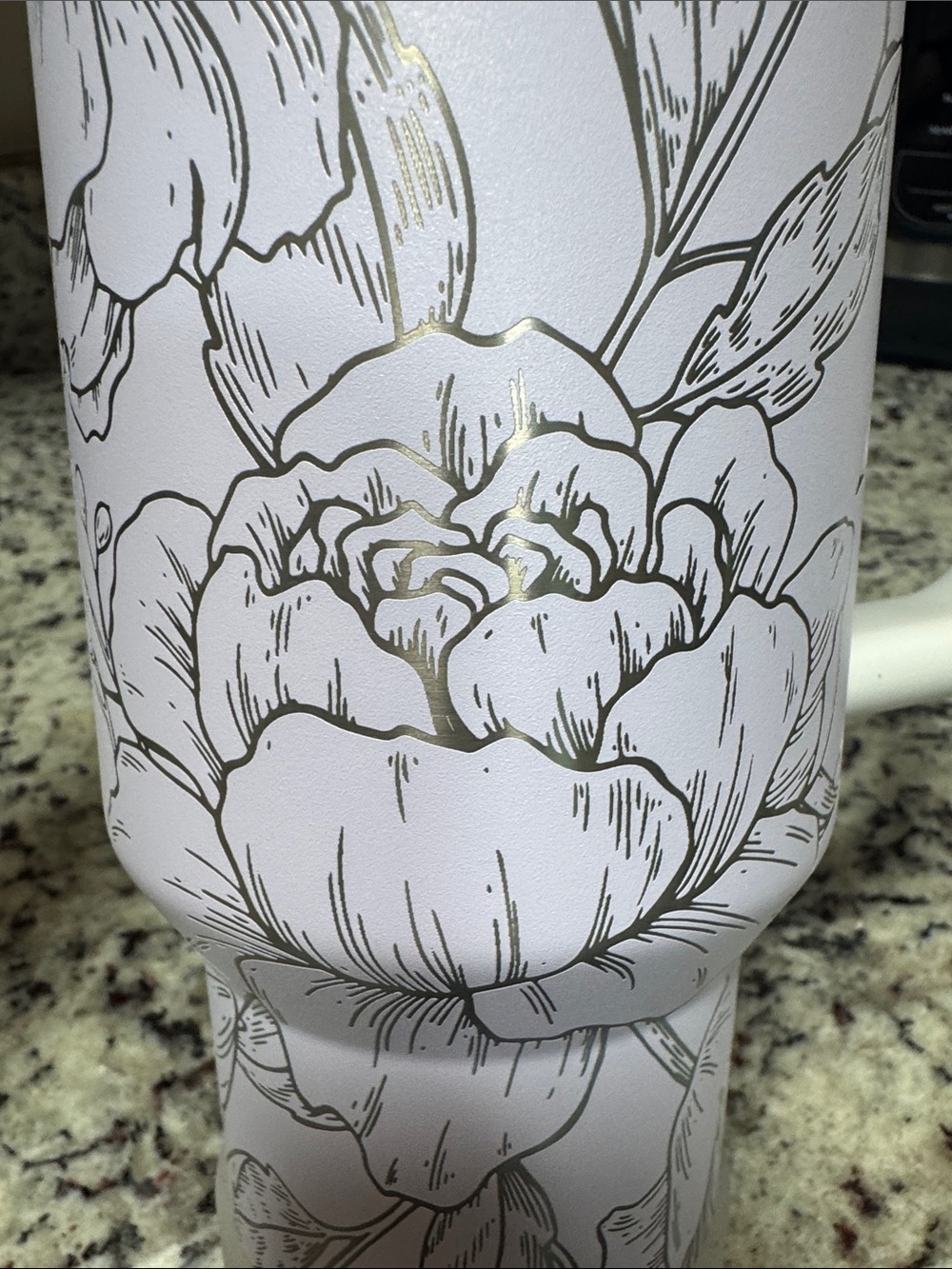 Stanley Lavender Floral Engraved Adventure Tumbler with Handle - Picture 3 of 6